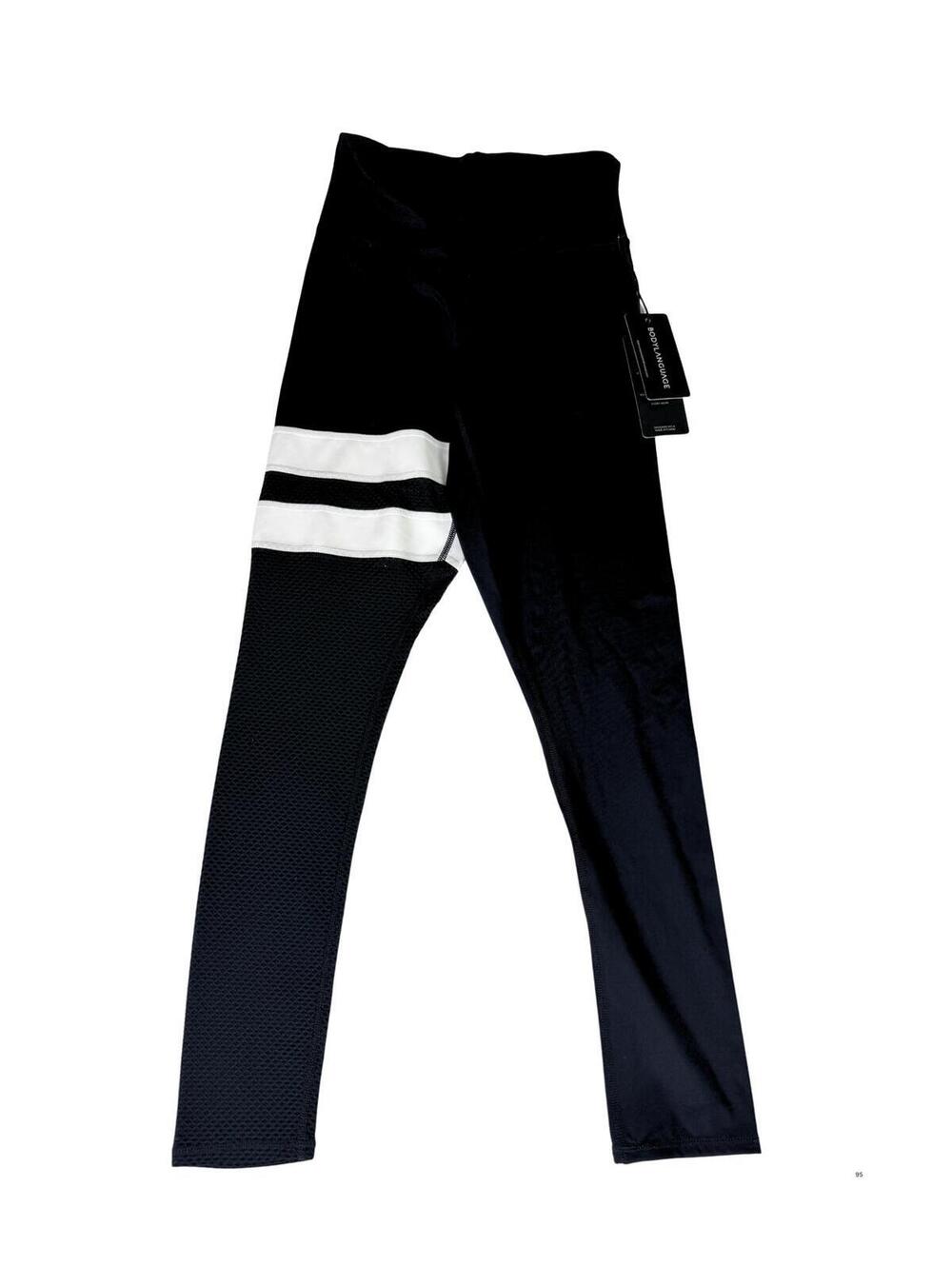 Body Language Bella Legging NWT Black Mesh Panel Leggings Size S
